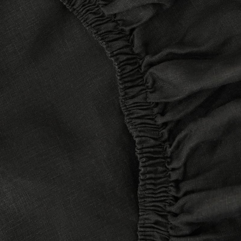 Vintage Washed Linen Liquorice Sheet Separates