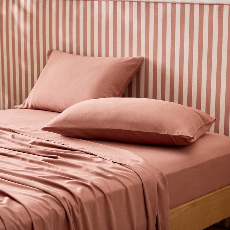 Washed Bamboo Linen Nutmeg Sheet Set