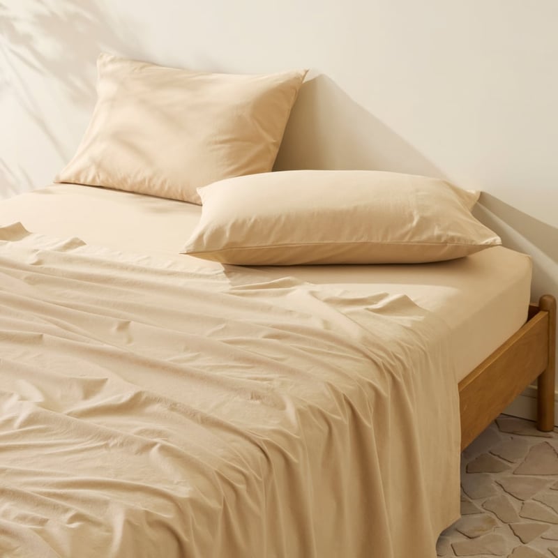 Stonewashed Cotton Sesame Sheet Separates