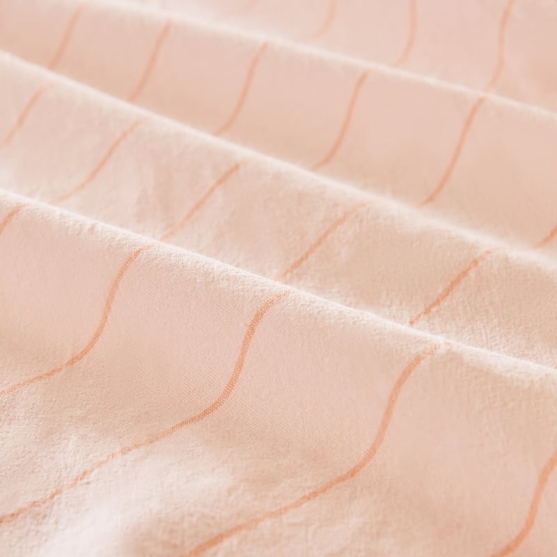 Bellini Peach Stripe Scallop Sheet Set