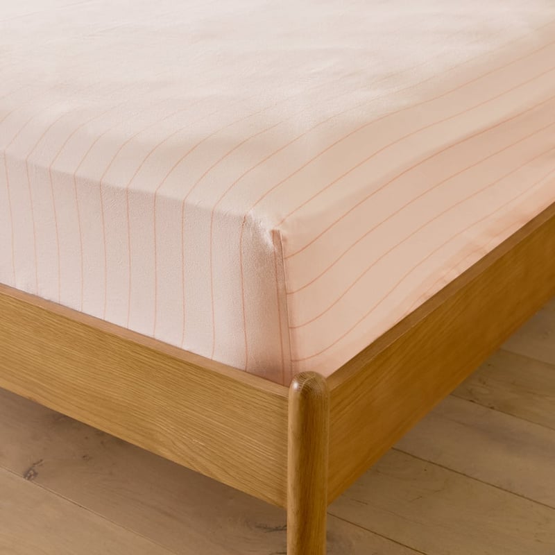 Bellini Peach Stripe Scallop Sheet Set