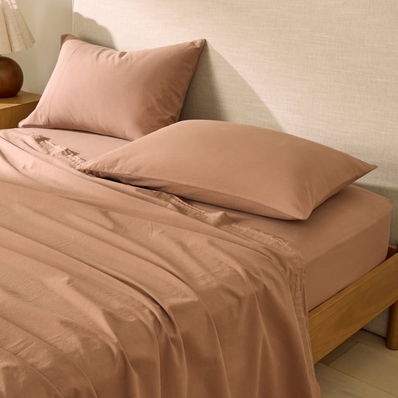 Stonewashed Cotton Fudge Sheet Separates