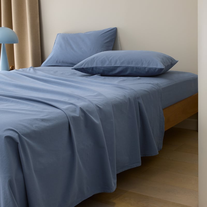 Stonewashed Cotton Bluestone Sheet Separates