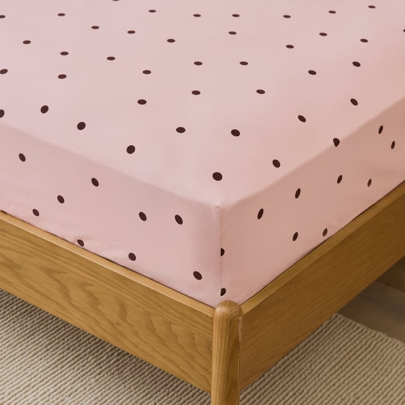 Stonewashed Cotton Chocolate & Peony Spot Sheet Separates