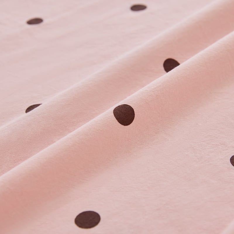 Stonewashed Cotton Chocolate & Peony Spot Sheet Separates