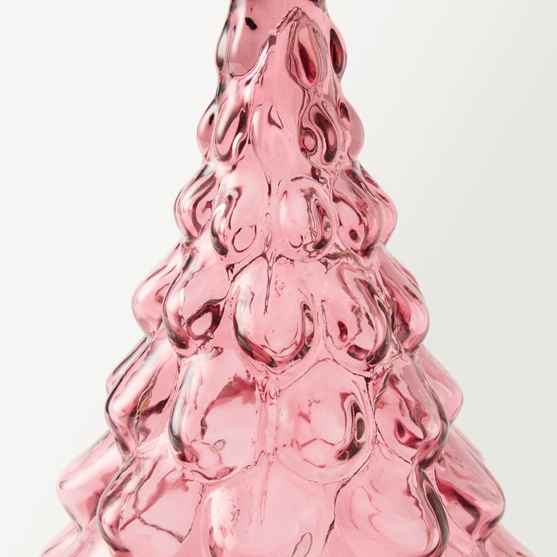 Christmas Red Glass LED Tree