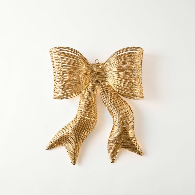 Sparkling Gold Bow with LED Lights