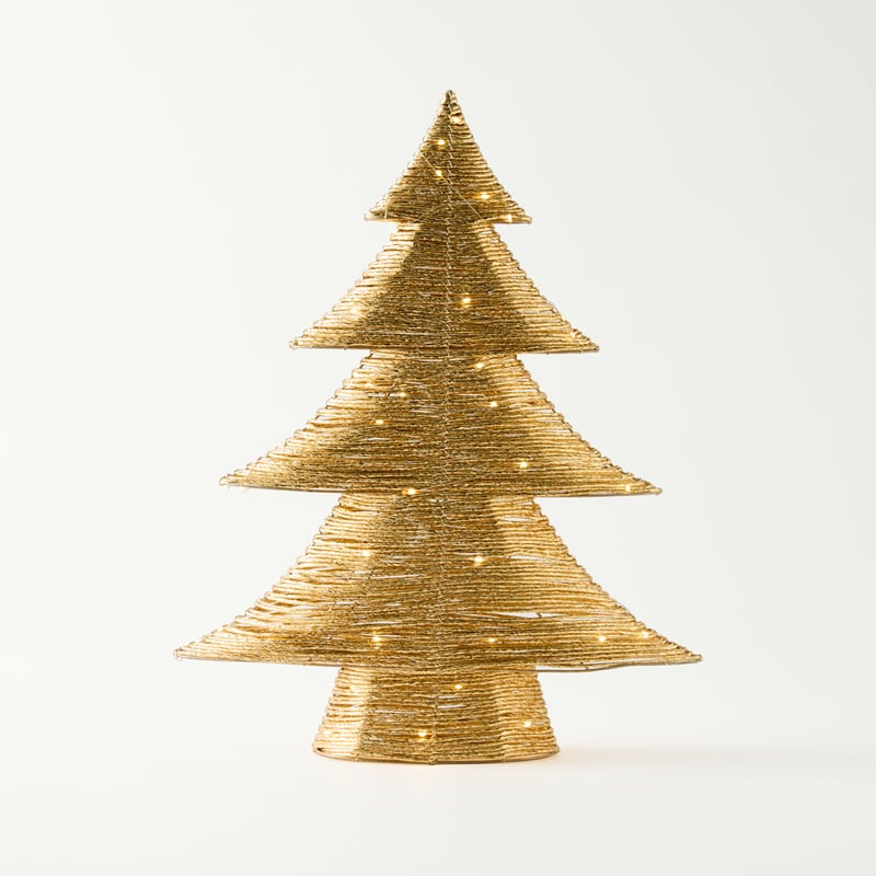 Sparkling Gold Christmas Tree with LED Lights