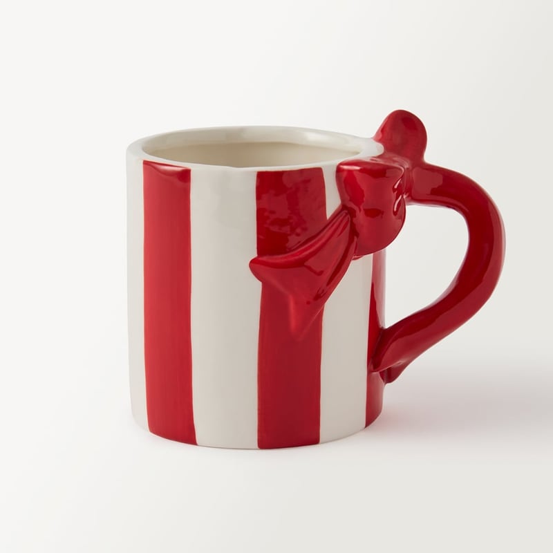 Festive Bow Red & White Mug
