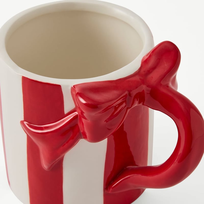 Festive Bow Red & White Mug