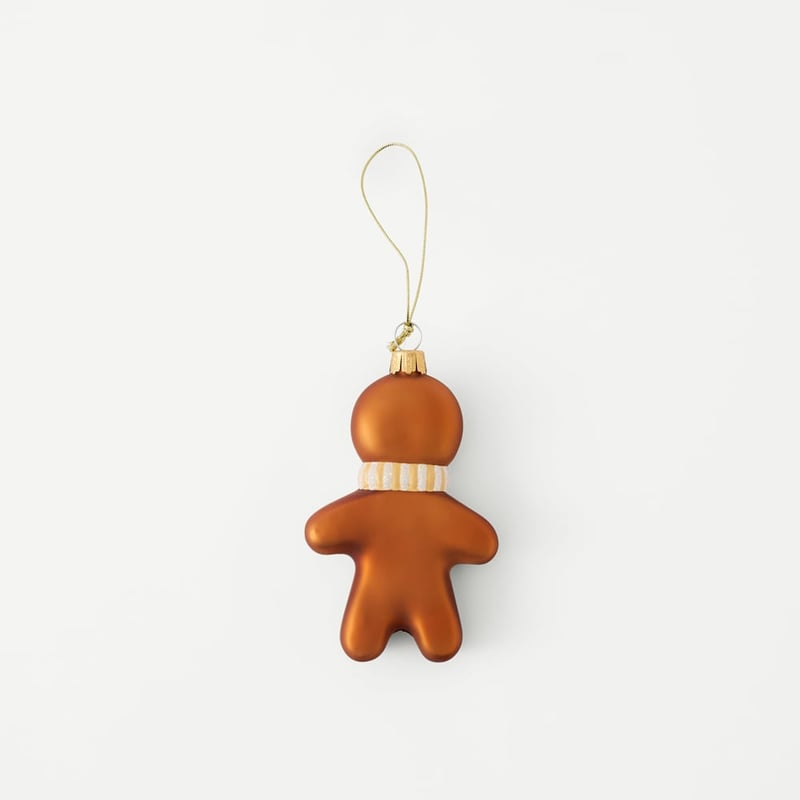 Vintage Glass Brown Gingerbread Man Ornament
