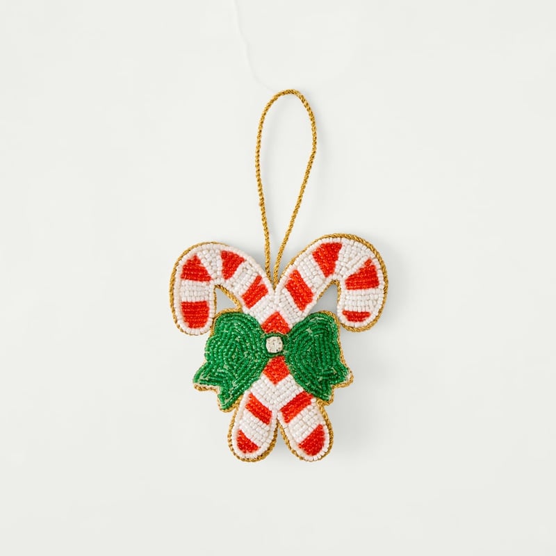 Embroidered Candy Cane Decoration