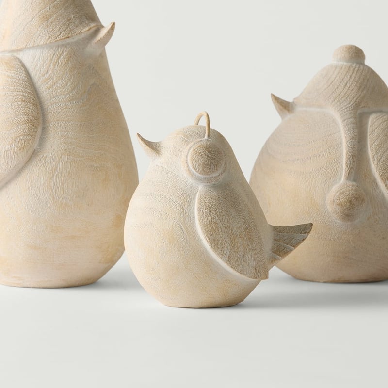 Carolling Robins Natural & White Set of 3