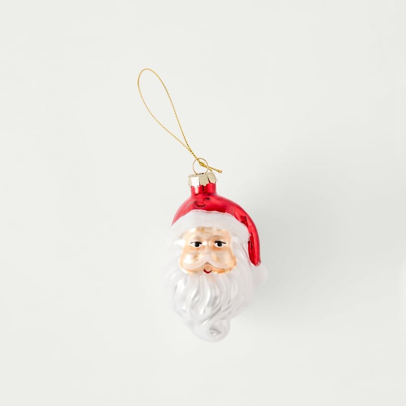 Antique Glass Santa Decoration