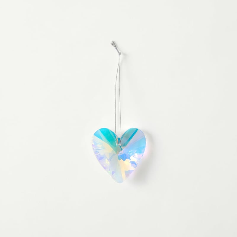 Crystal Drop Clear Heart Decoration