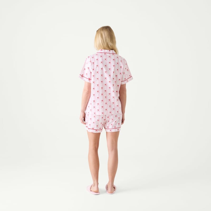 Women's Bows Pink Short Pyjama Set