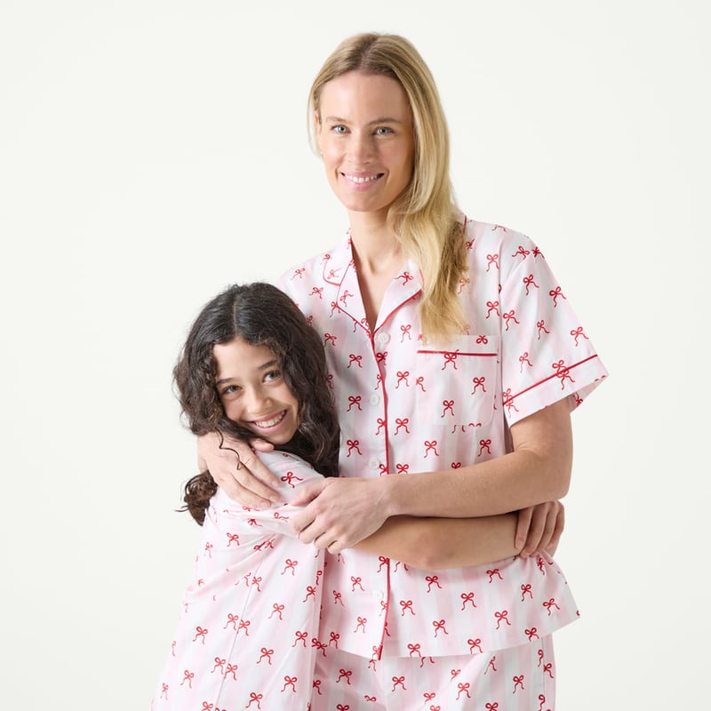 Women's Bows Pink Short Pyjama Set