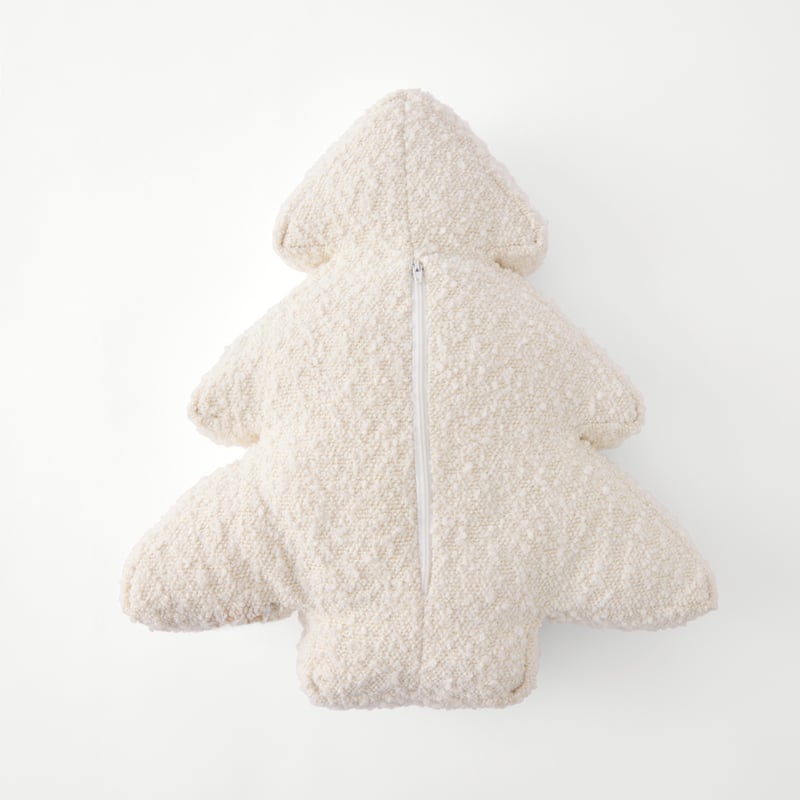 Festive White Light-Up Tree Cushion