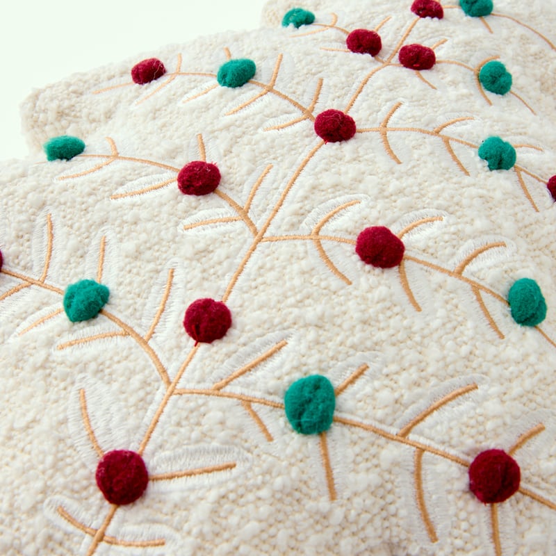 Festive White Light-Up Tree Cushion
