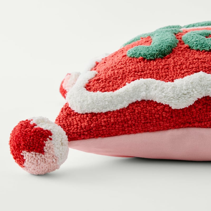 Festive Holly Jolly Text Cushion