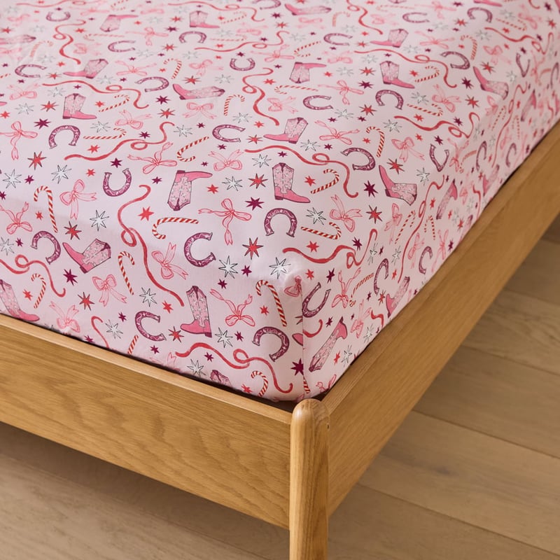 Sweet Dreams Christmas Cowgirl Pink Sheet Set