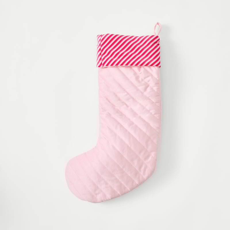 Pink Velvet Bow Stocking