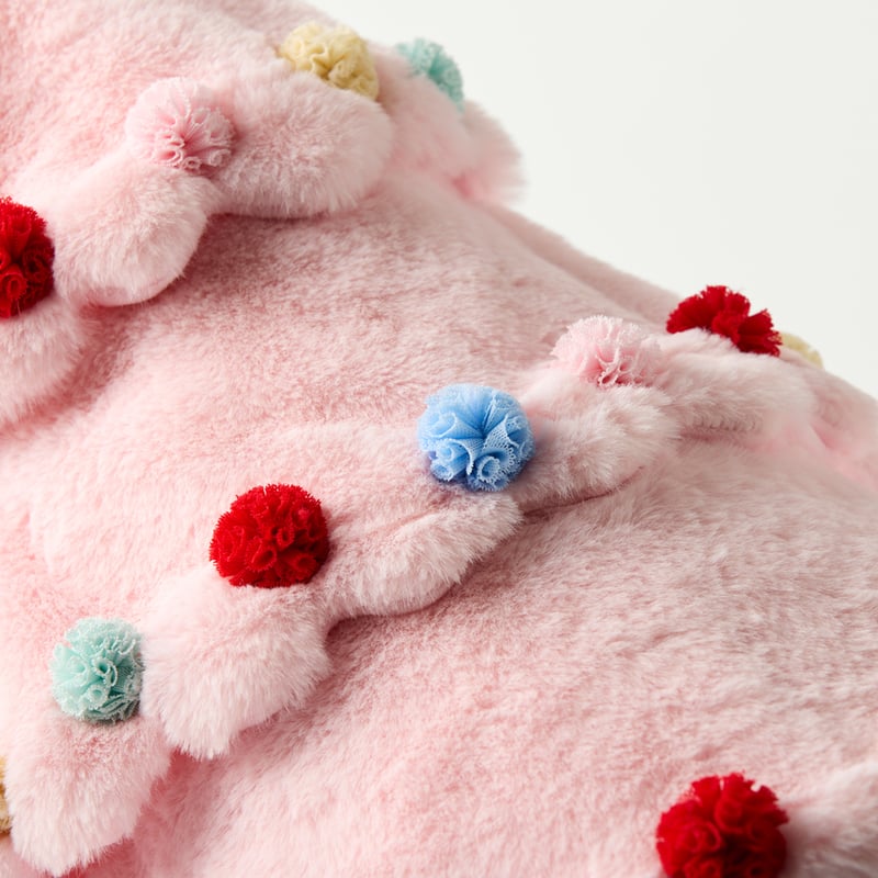 Light Pink Pompom Tree Christmas Cushion