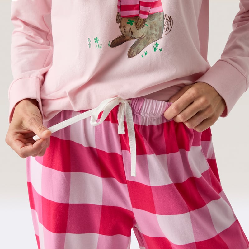 Womens Easter Binky Pink Long Pyjama Set