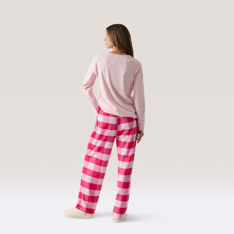 Womens Easter Binky Pink Long Pyjama Set