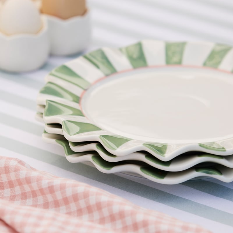 Frill Green Stripe Plate