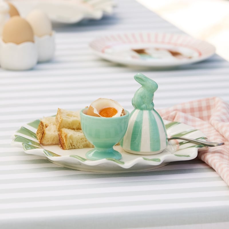 Carnival Stripe Mint Blue Egg Cup