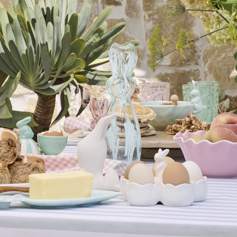 Mint Blue Glass Bunny