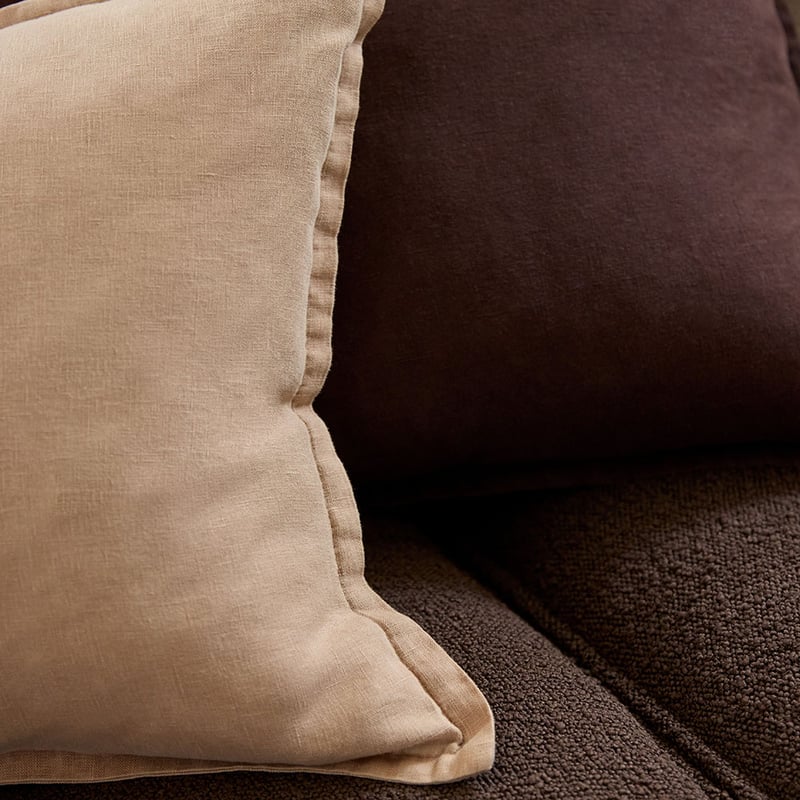 Belgian Hazelnut Vintage Washed Linen Long Cushion