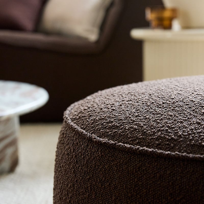 Norway Chocolate Boucle Ottoman