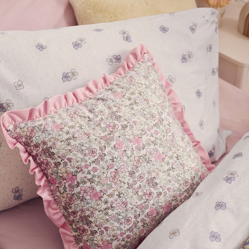 Heirloom Pink Lou Lou Floral Ruffle Cushion