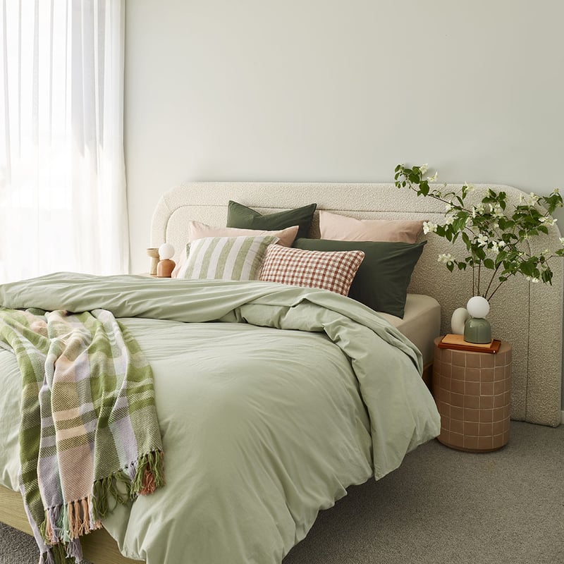 Stonewashed Cotton Pistachio Quilt Cover Separates