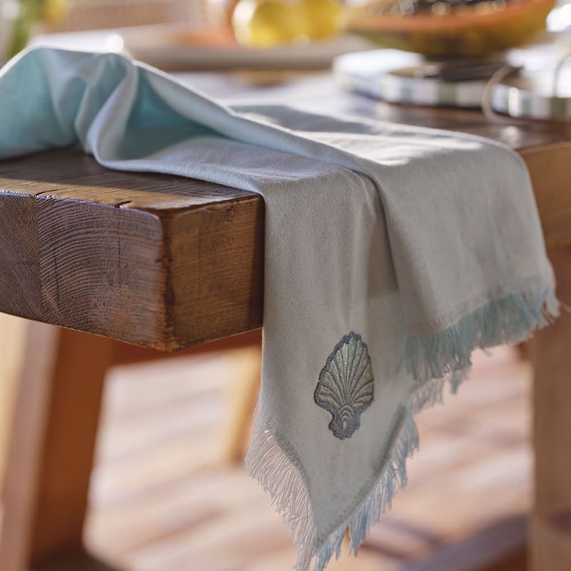 Buon Appetito Blue Clam Fringe Napkins Pack of 2