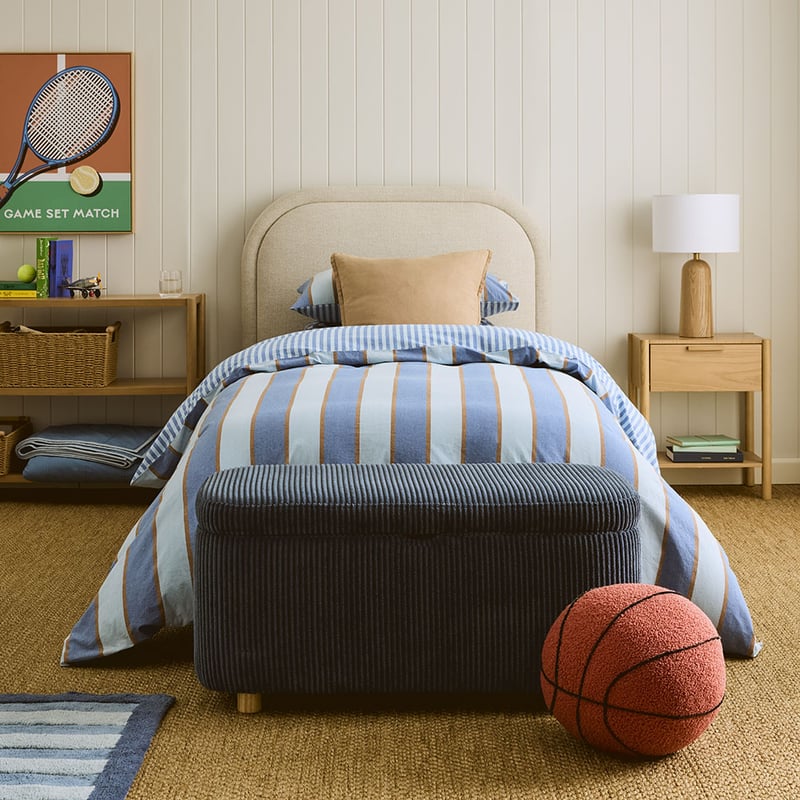 Stonewashed Chocolate Dallas Stripe Quilt Cover Set