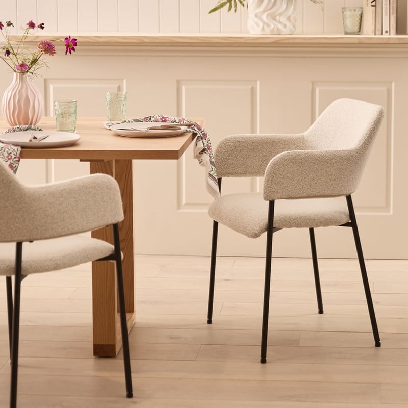 Rhodes Pearl Boucle Dining Chair Set of 2