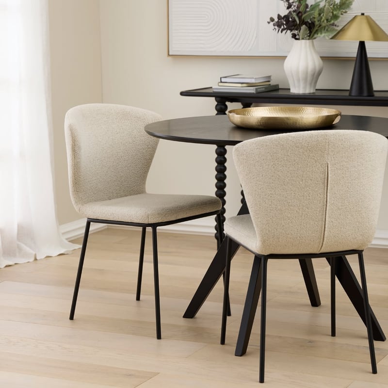 Viggo Pearl Boucle Dining Chair Set of 2