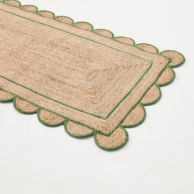 Jute & Forest Scalloped Indoor Runner