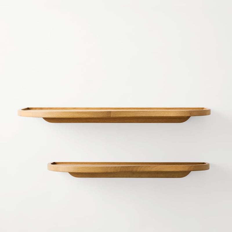 Wave Oak Wall Shelf Pack of 2
