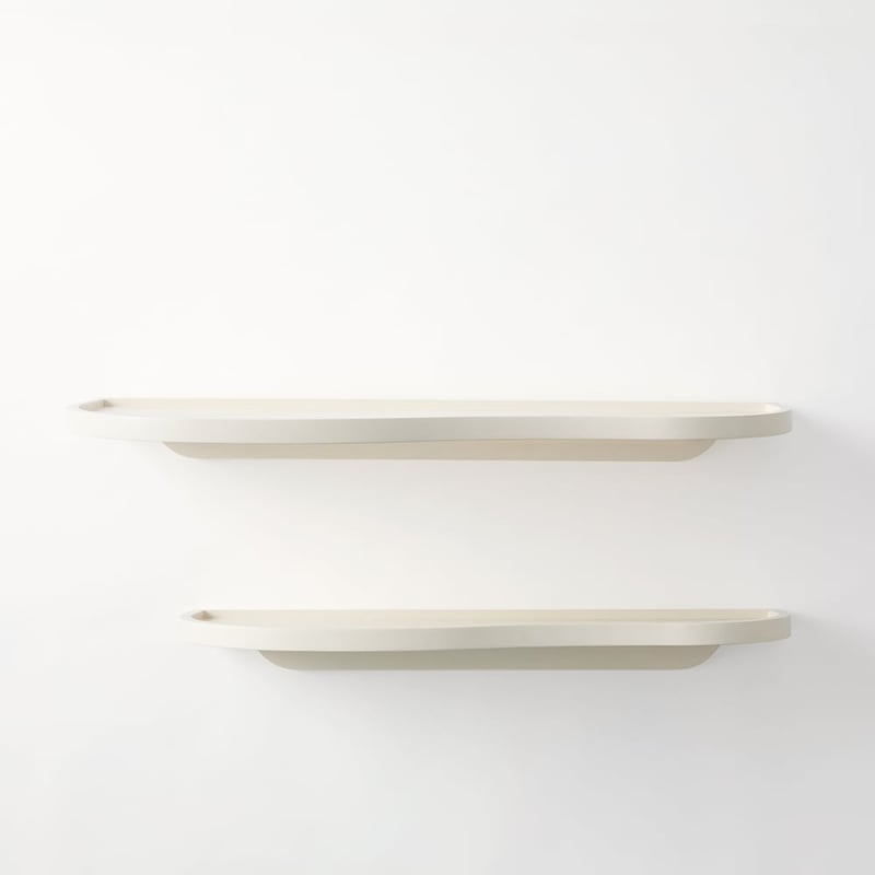 Wave White Wall Shelf Pack of 2