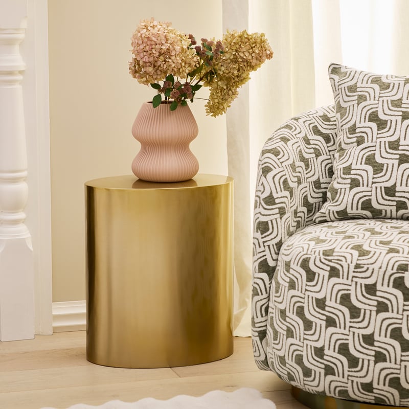 Marilyn Gold Drum Side Table