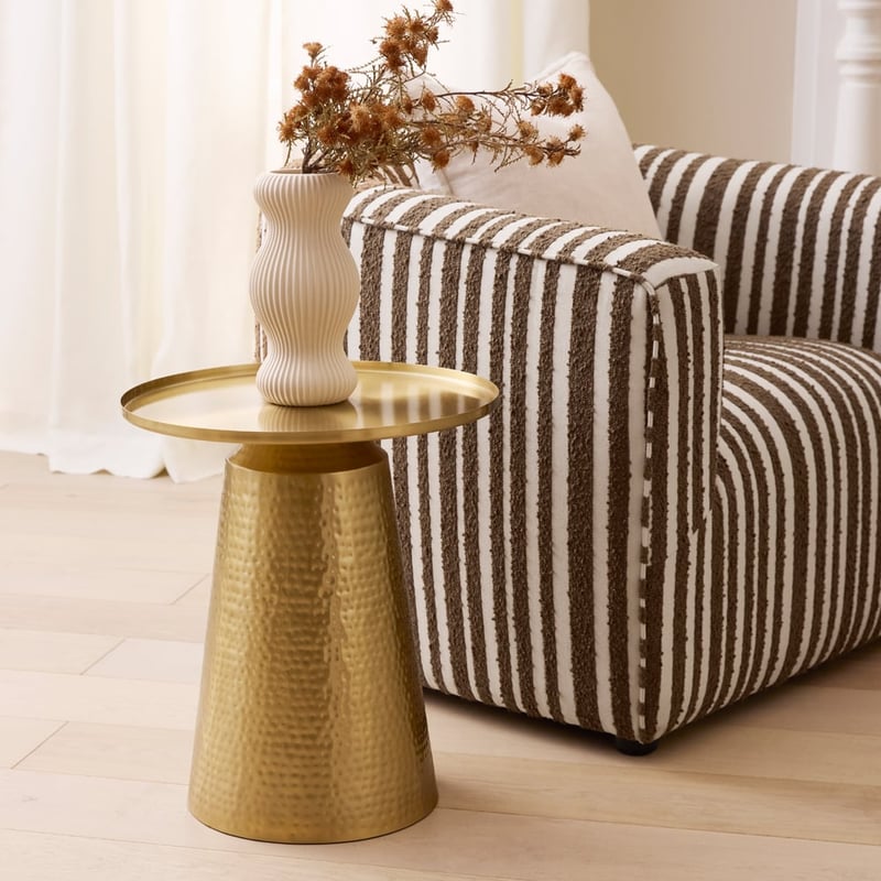 Marilyn Gold Beaten Metal Side Table