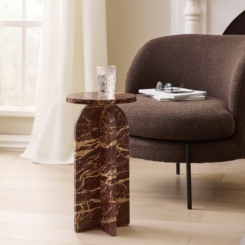 Marble Burgundy Drinks Table