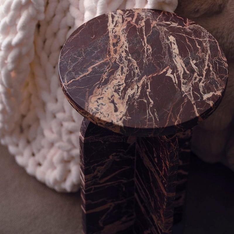 Marble Burgundy Drinks Table