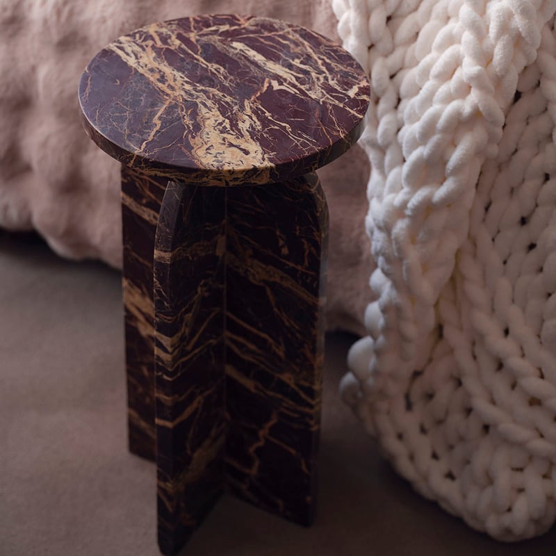 Marble Burgundy Drinks Table