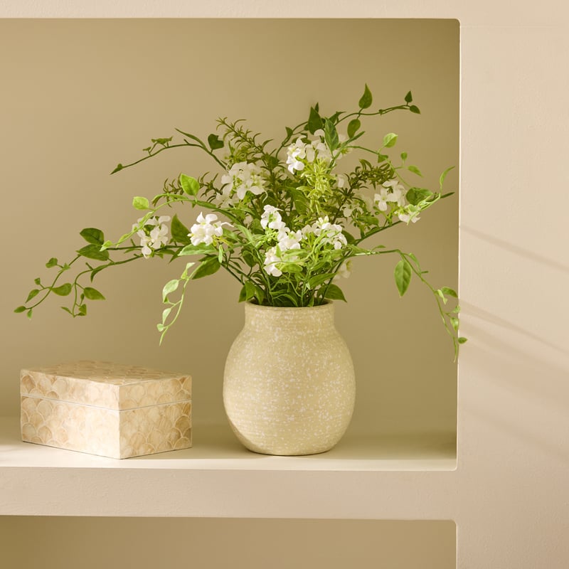 White Jasmine in Ceramic Vase