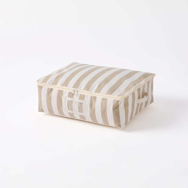 Natural Wide Stripe Storage Bags